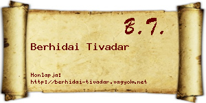 Berhidai Tivadar névjegykártya